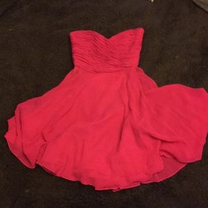 Fuchsia silk cocktail dress